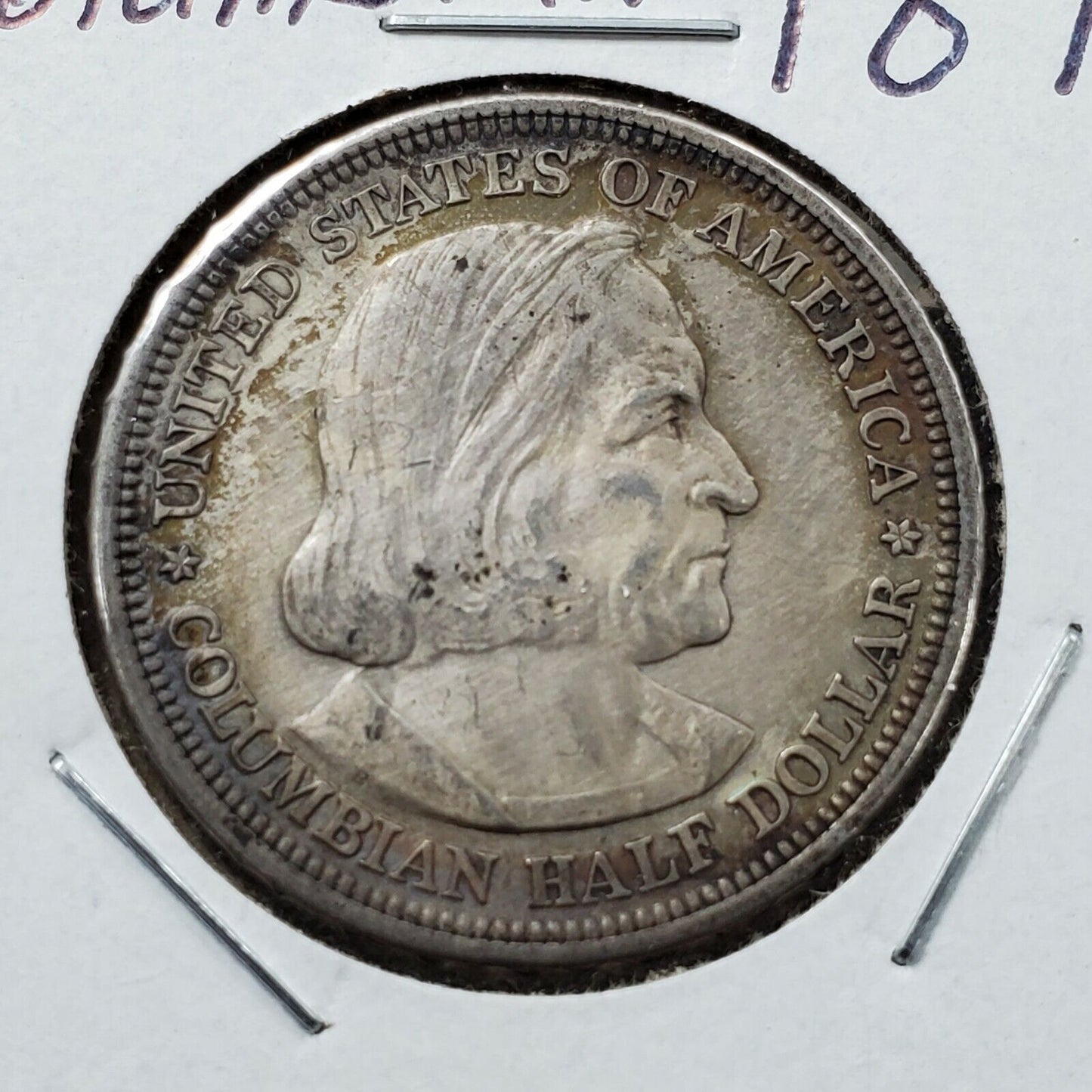 1893 US Christopher Columbian SILVER Half Dollar Commemorative CHOICE AU / UNC