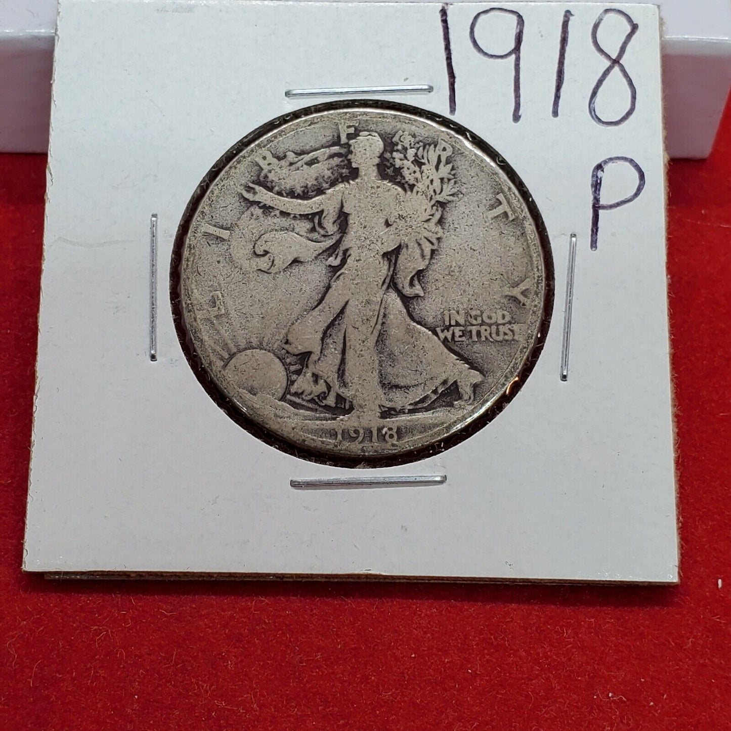 1918 P Walking Liberty Silver Eagle Half Dollar Coin Average Good Circulated