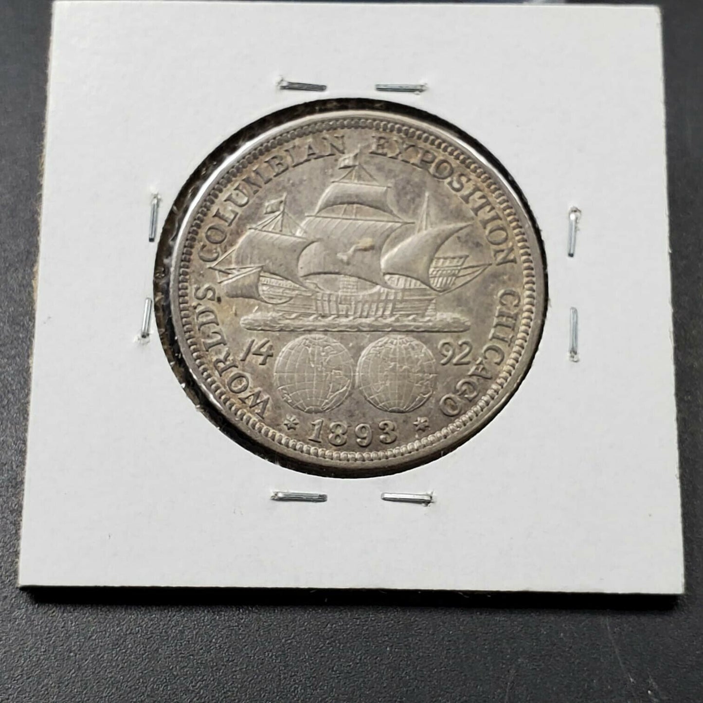1893 US Christopher Columbian SILVER Half Dollar Commemorative Choice EF / XF