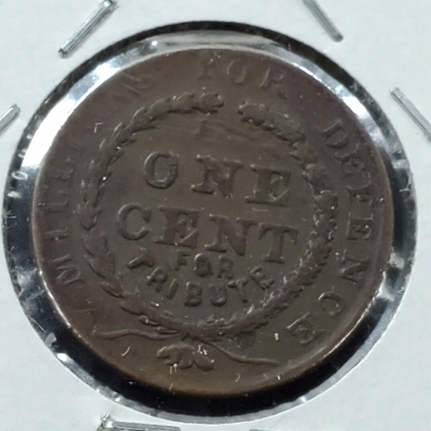 1863 Liberty Head Union Civil War Token One Cent For Tribute AVG Circulated F/VF