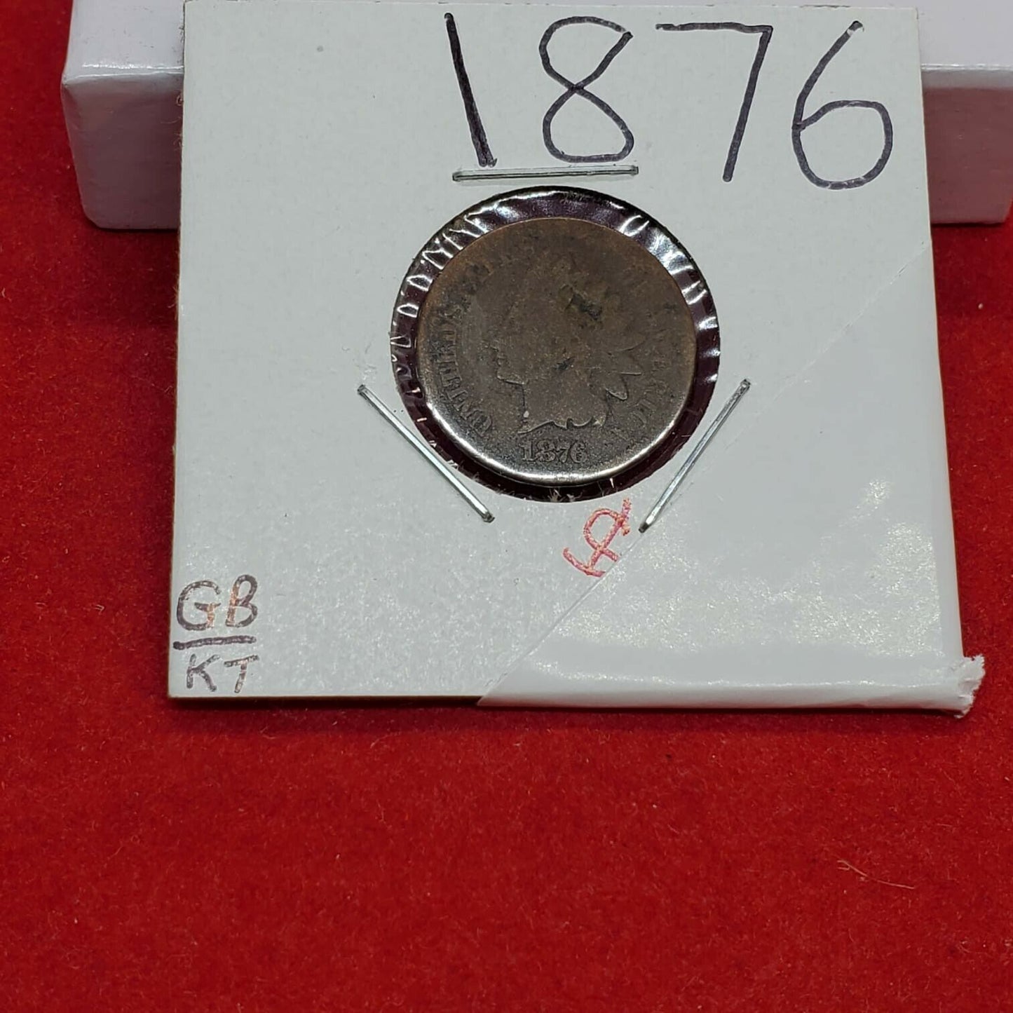 1876 Indian Head Copper Bronze Cent Penny Coin Choice AG About Good
