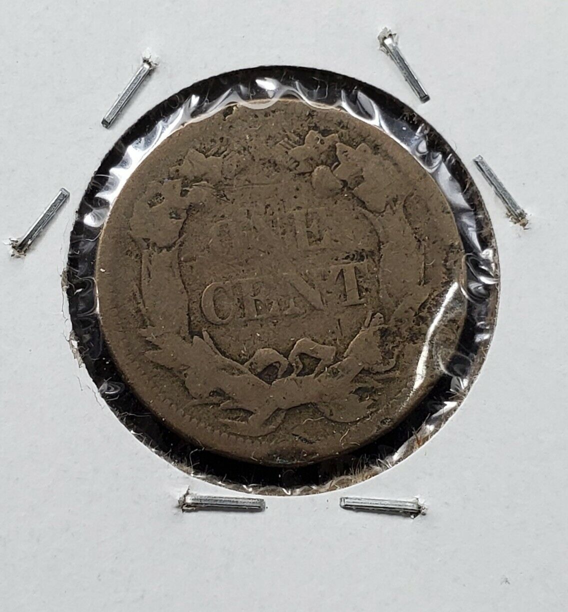 1858 LL Flying Eagle Cent Penny Coin CHOICE AG FS-901 Low Leaves Variety