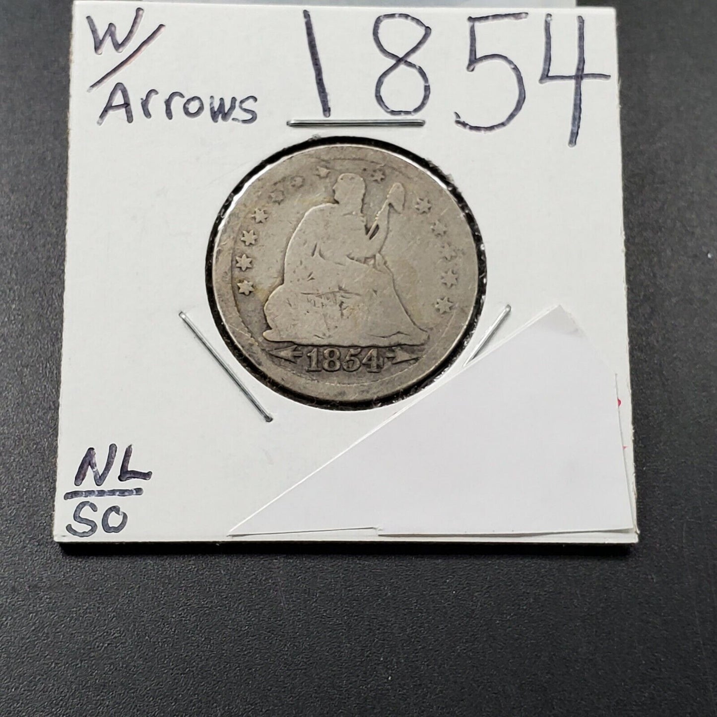 1854 W/A Seated Liberty Silver Quarter Coin With Arrows Variety Choice AG / Good