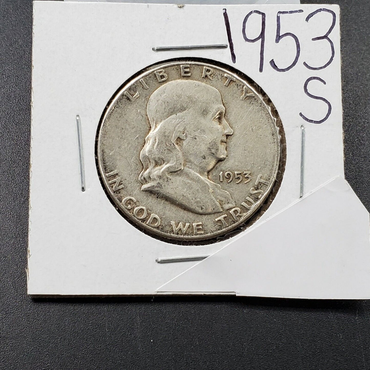 1953 S Franklin Silver Half Dollar Coin CHOICE VG VERY GOOD / FINE CIRCULATED