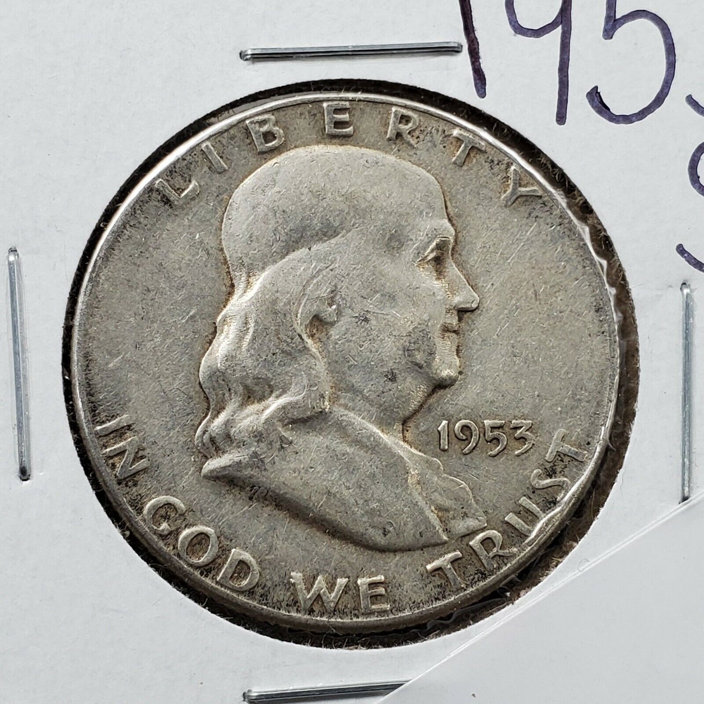1953 S Franklin Silver Half Dollar Coin CHOICE VG VERY GOOD / FINE CIRCULATED