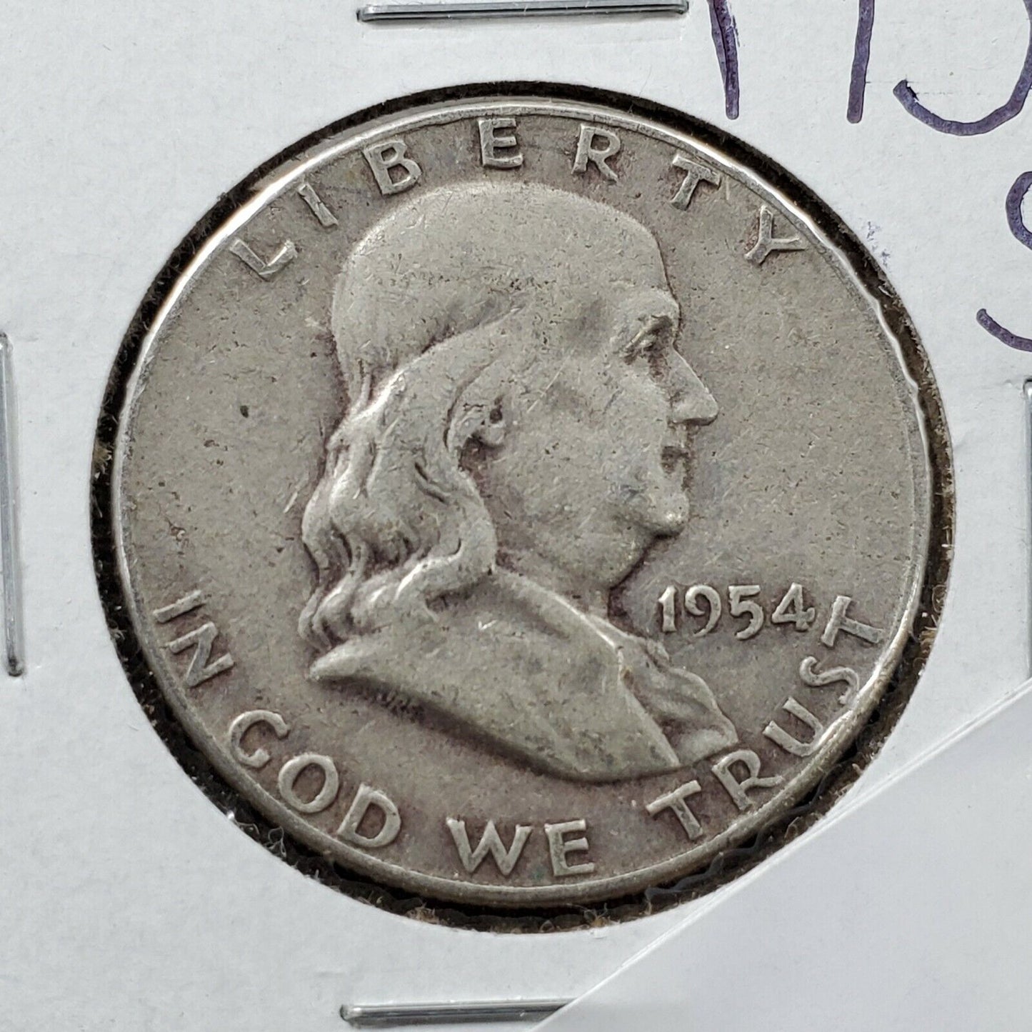 1954 S Franklin Silver Half Dollar Coin AVG VF VERY FINE CIRCULATED CONDITION