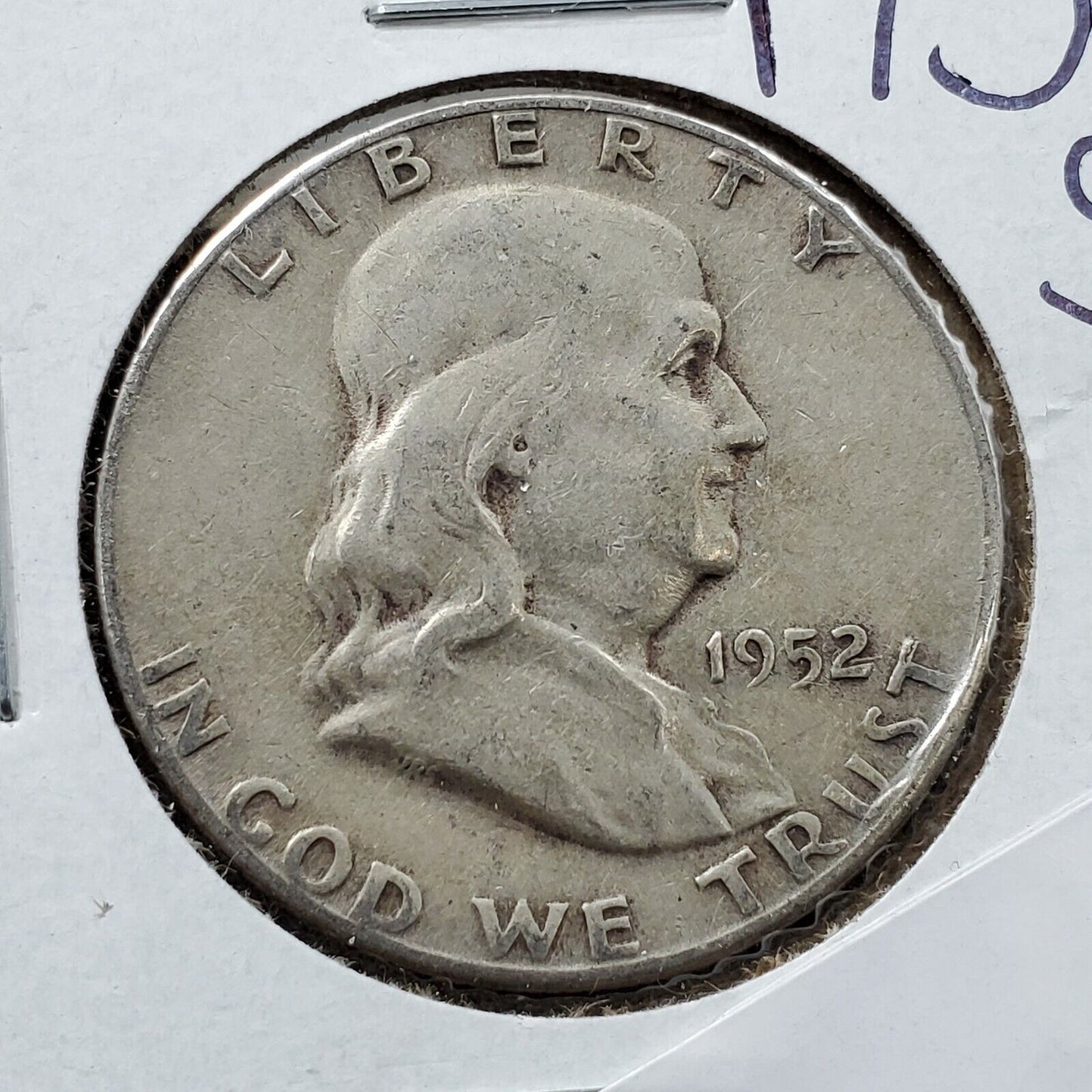 1952 S Franklin Silver Half Dollar Coin Choice VF VERY FINE CIRCULATED CONDITION