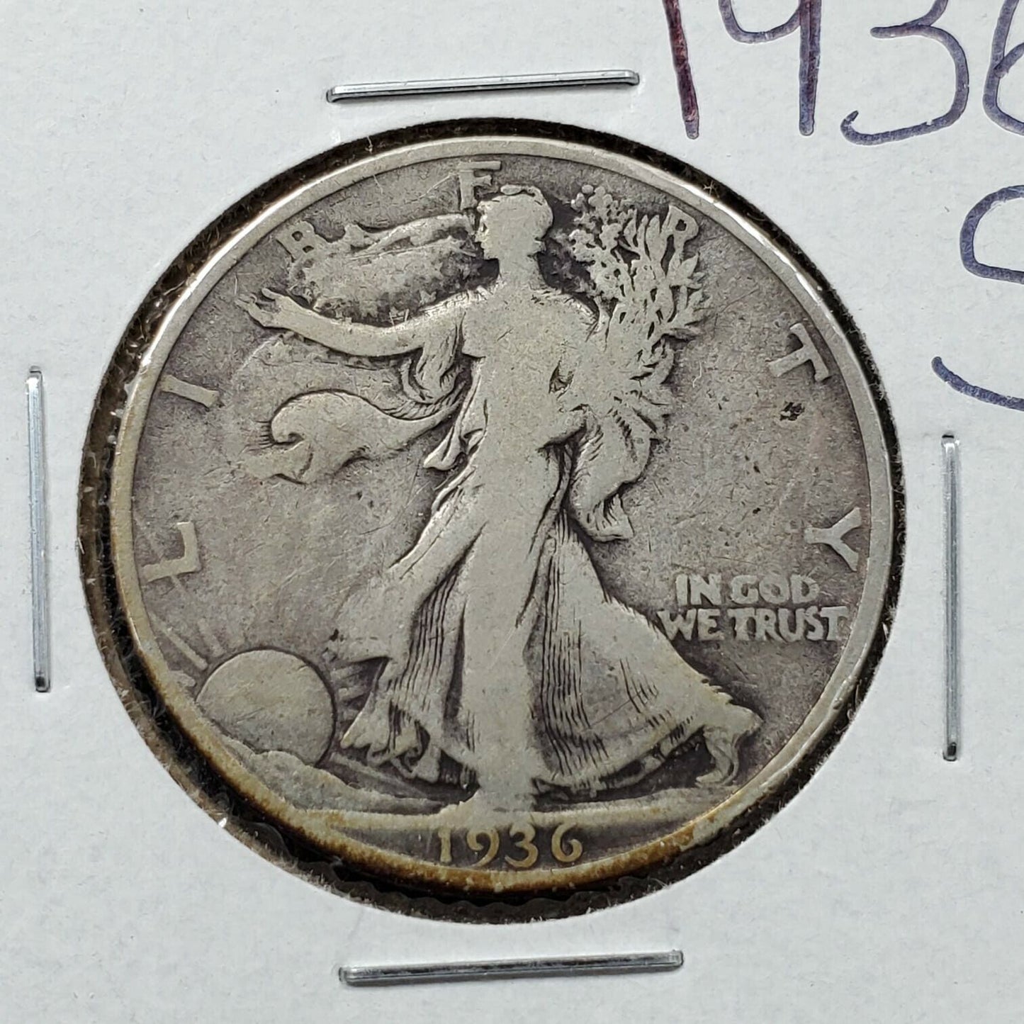 1936 S Walking Liberty Silver Half Dollar Coin Choice VG VERY GOOD / Fine