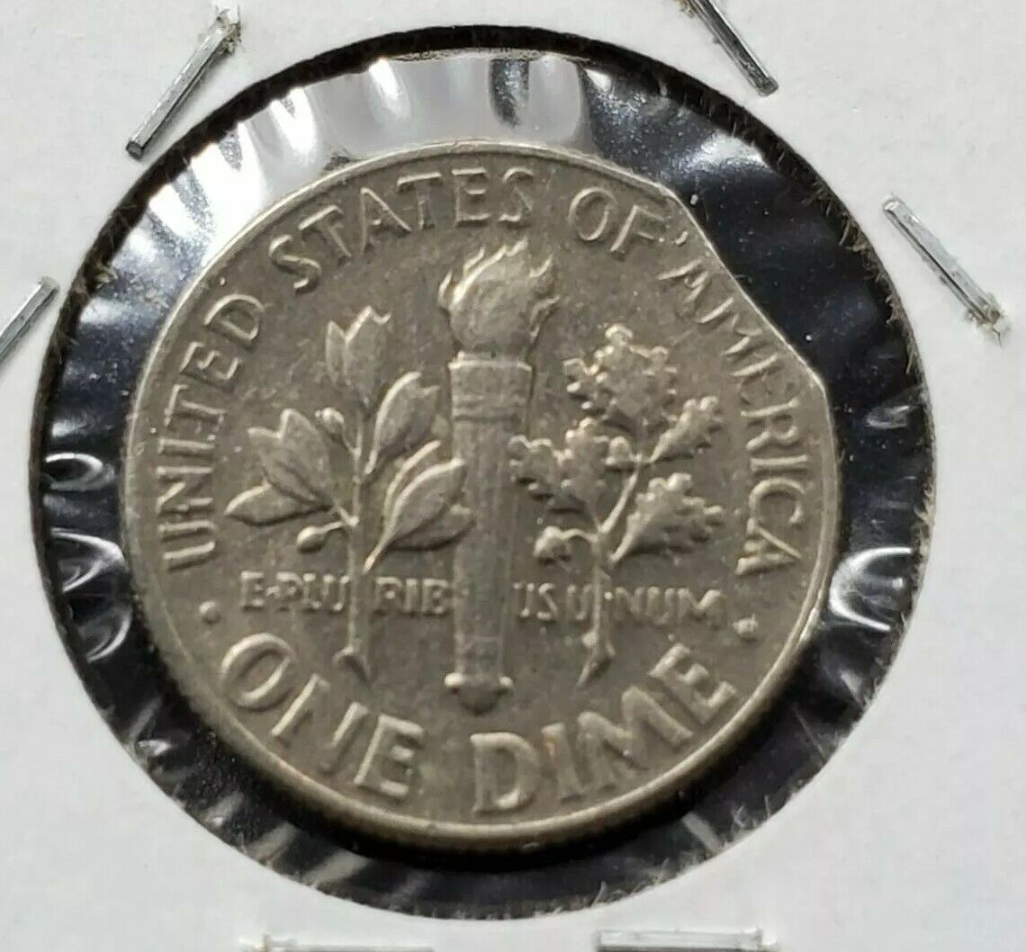 1967 P Philadelphia Roosevelt CLAD Dime Clipped Planchet Error XF Circulated