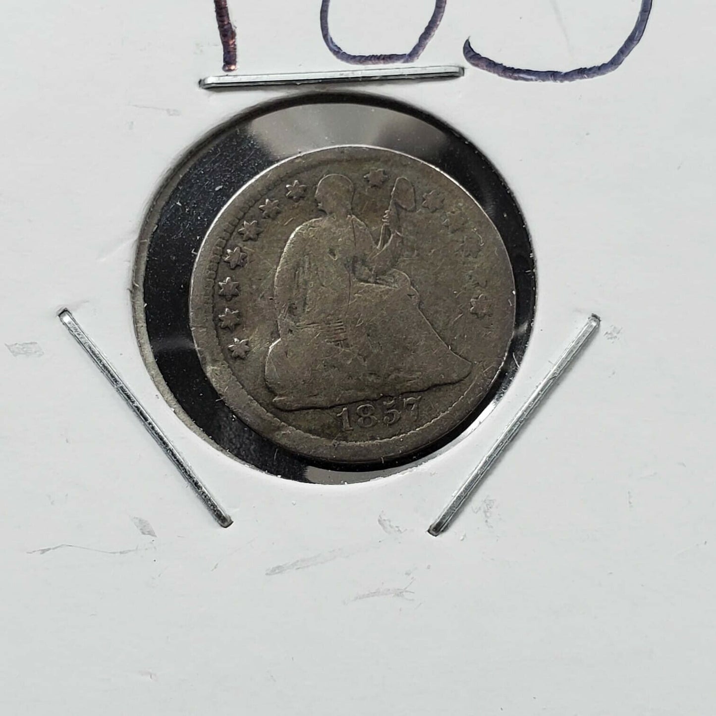 1857 Liberty Seated Half Dime Silver Coin Choice Circulated Full Date