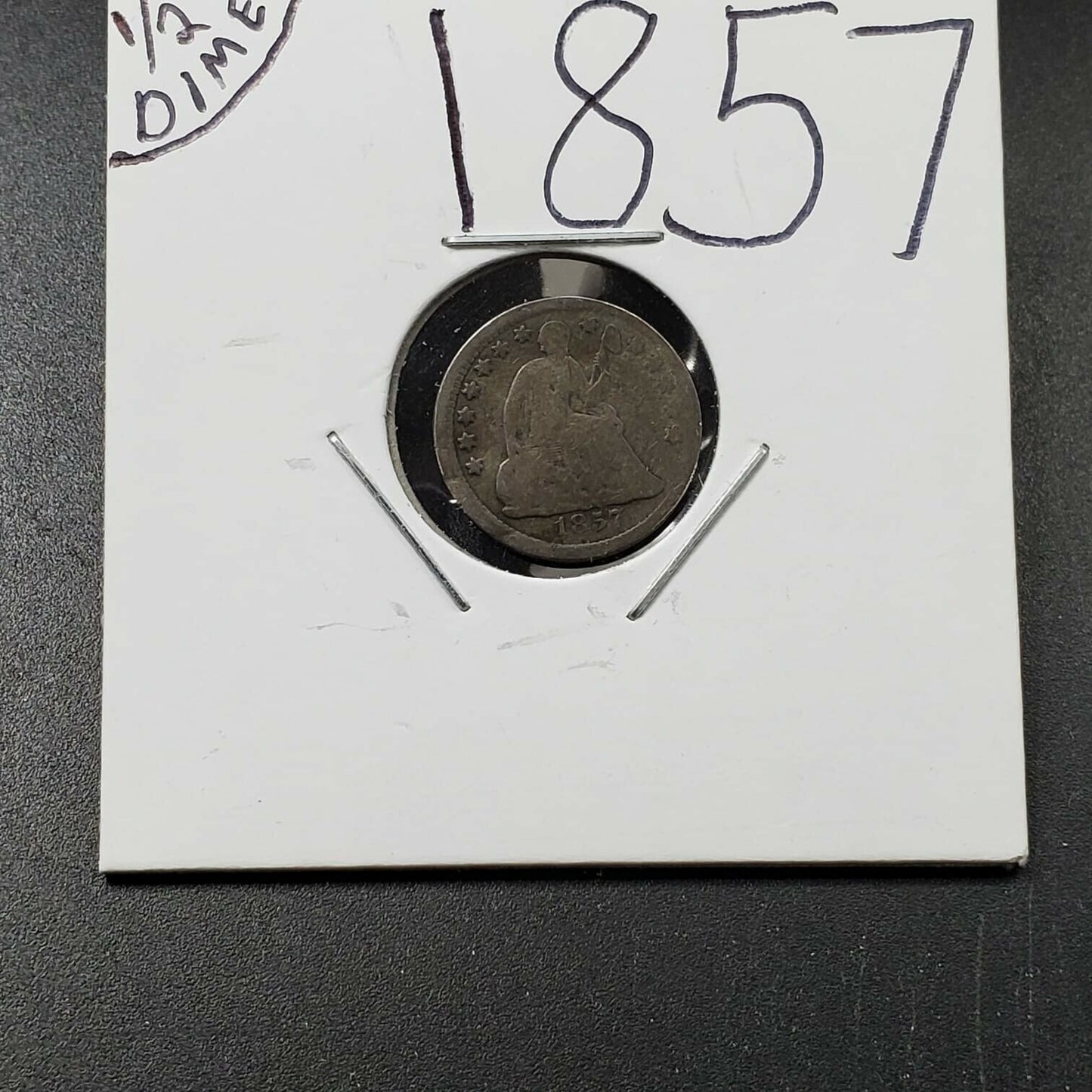1857 Liberty Seated Half Dime Silver Coin Choice Circulated Full Date