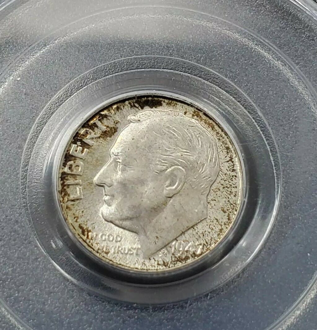 1947 D Roosevelt 10c Silver Dime Coin PCGS MS66 Business Strike Denver Toner
