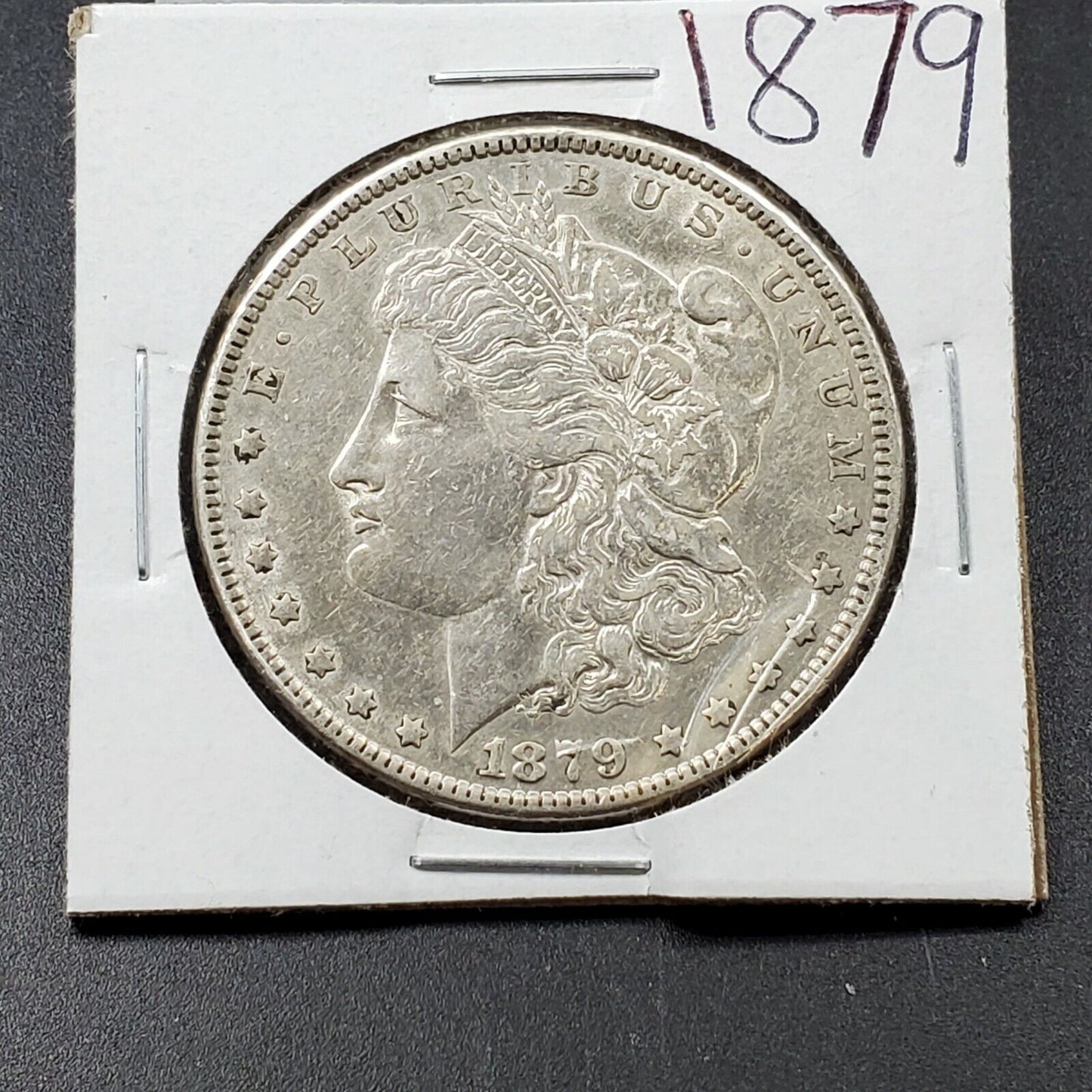1879 P Morgan Silver Dollar Coin AU About UNC Details Cleaned