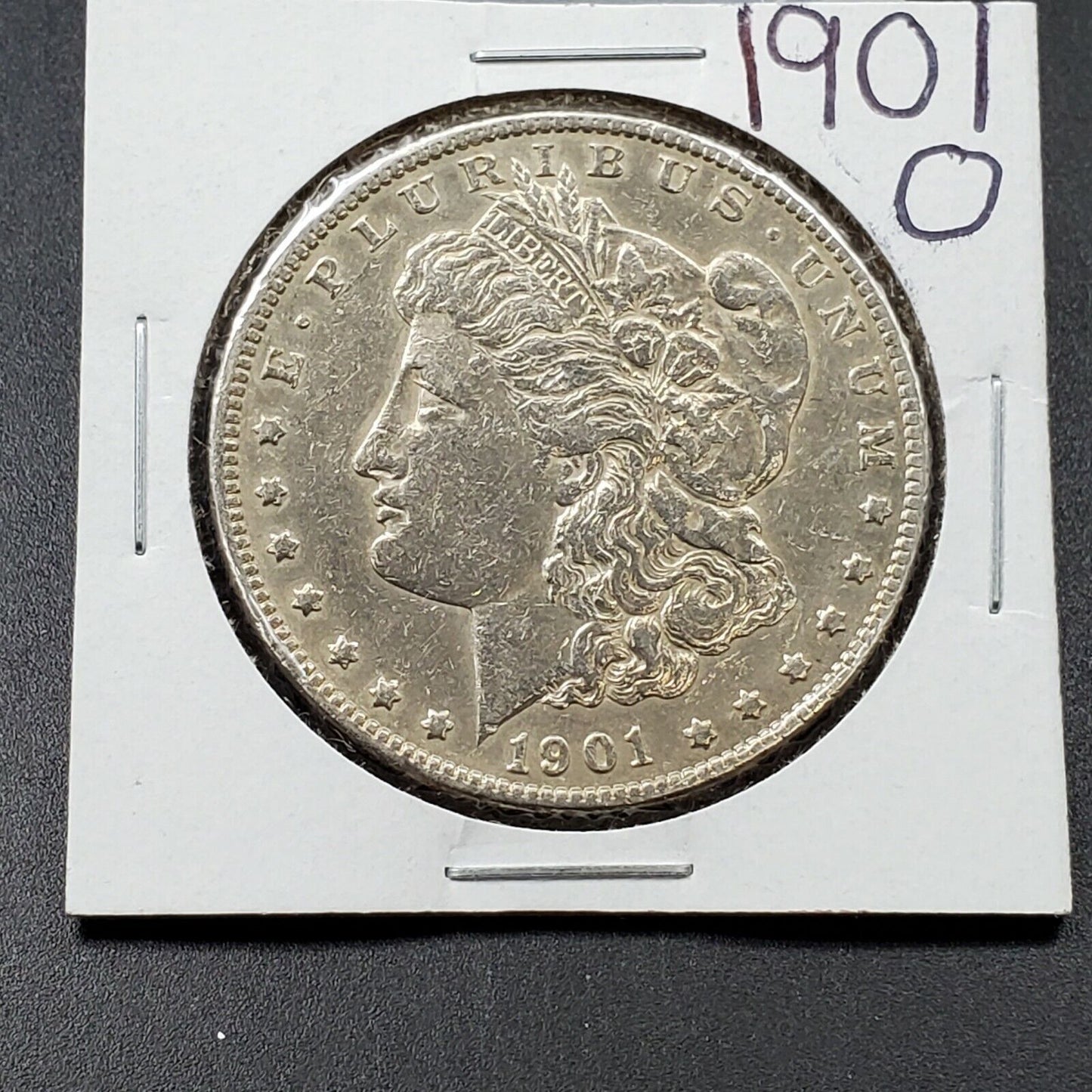 1901 O Morgan Silver Dollar Coin AU About UNC Details Cleaned Shiny Nice
