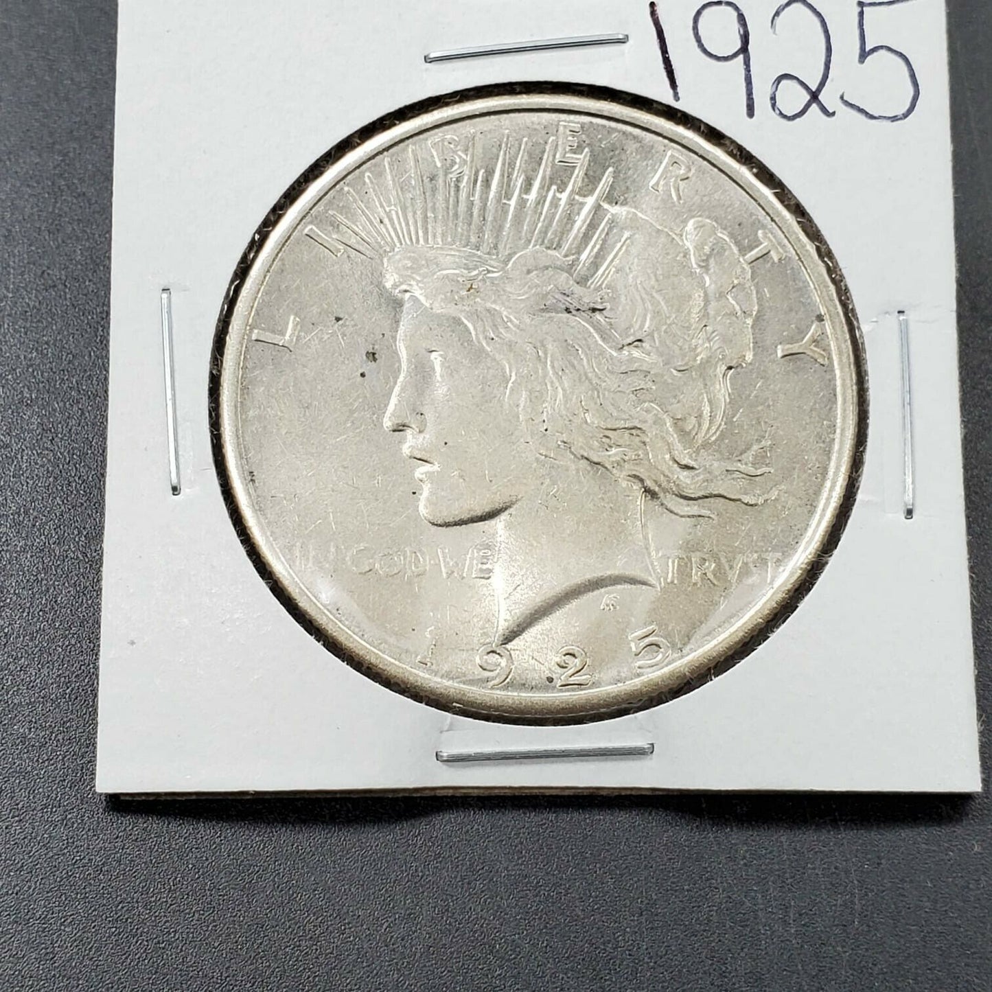 1925 P Peace 90% Silver Eagle Dollar Philadelphia AU Details Cleaned Nice Coin