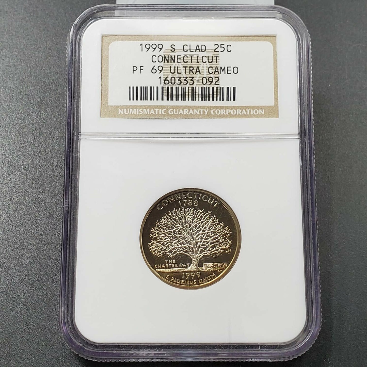 1999 S Connecticut State Statehood Quarter Coin PF69 UCAM DCAM PROOF CLAD
