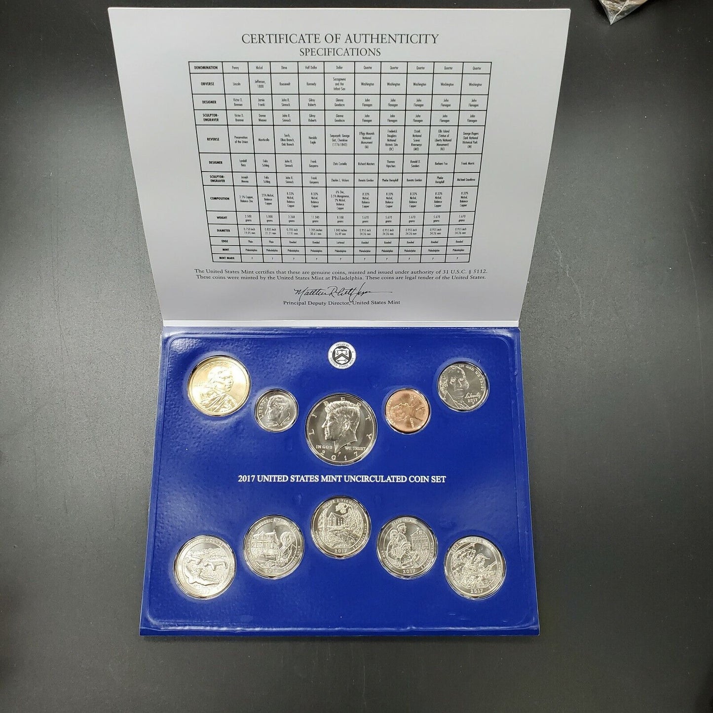 2017 US Mint Uncirculated Set 20 coin GEM BU OGP COA RobinsonsCoinTown