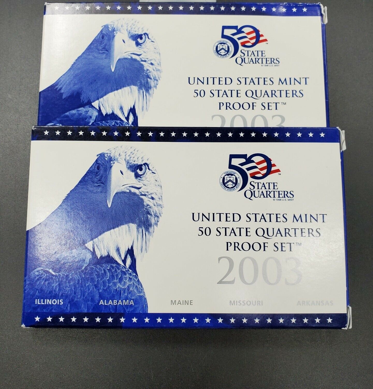 2003 S US Mint STATEHOOD STATE QUARTER Proof CLAD 5 Coin Set Box COA OGP