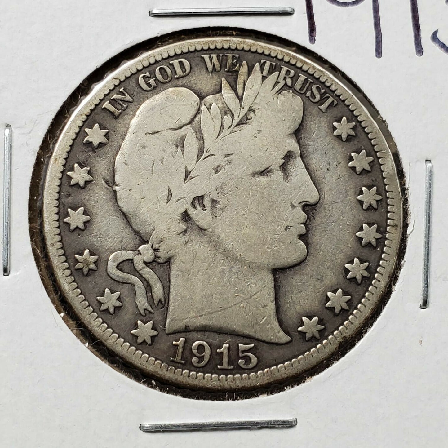 1915 P 50C Barber Silver HALF DOLLAR Coin Choice Fine Circulated KEY DATE