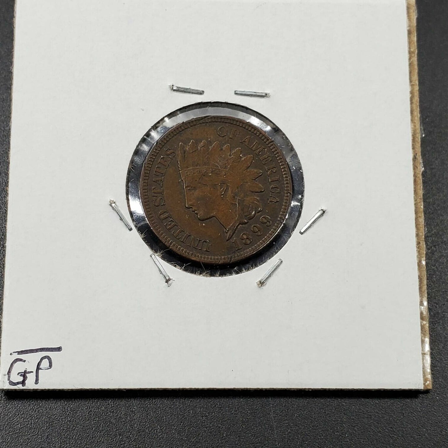 1899 INDIAN HEAD CENT PENNY ENGRAVED LOVE TOKEN REV HAZEL WOOSTER XF DETAIL OBV