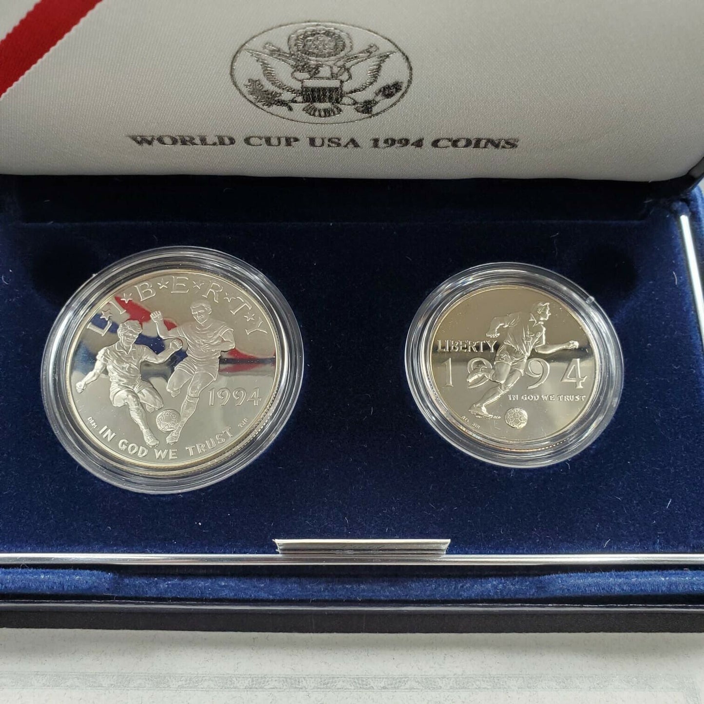 1994 World Cup Commemorative Proof Silver Dollar and Half Dollar 2PC Set