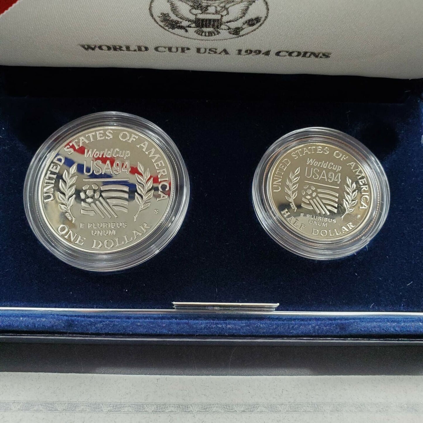 1994 World Cup Commemorative Proof Silver Dollar and Half Dollar 2PC Set