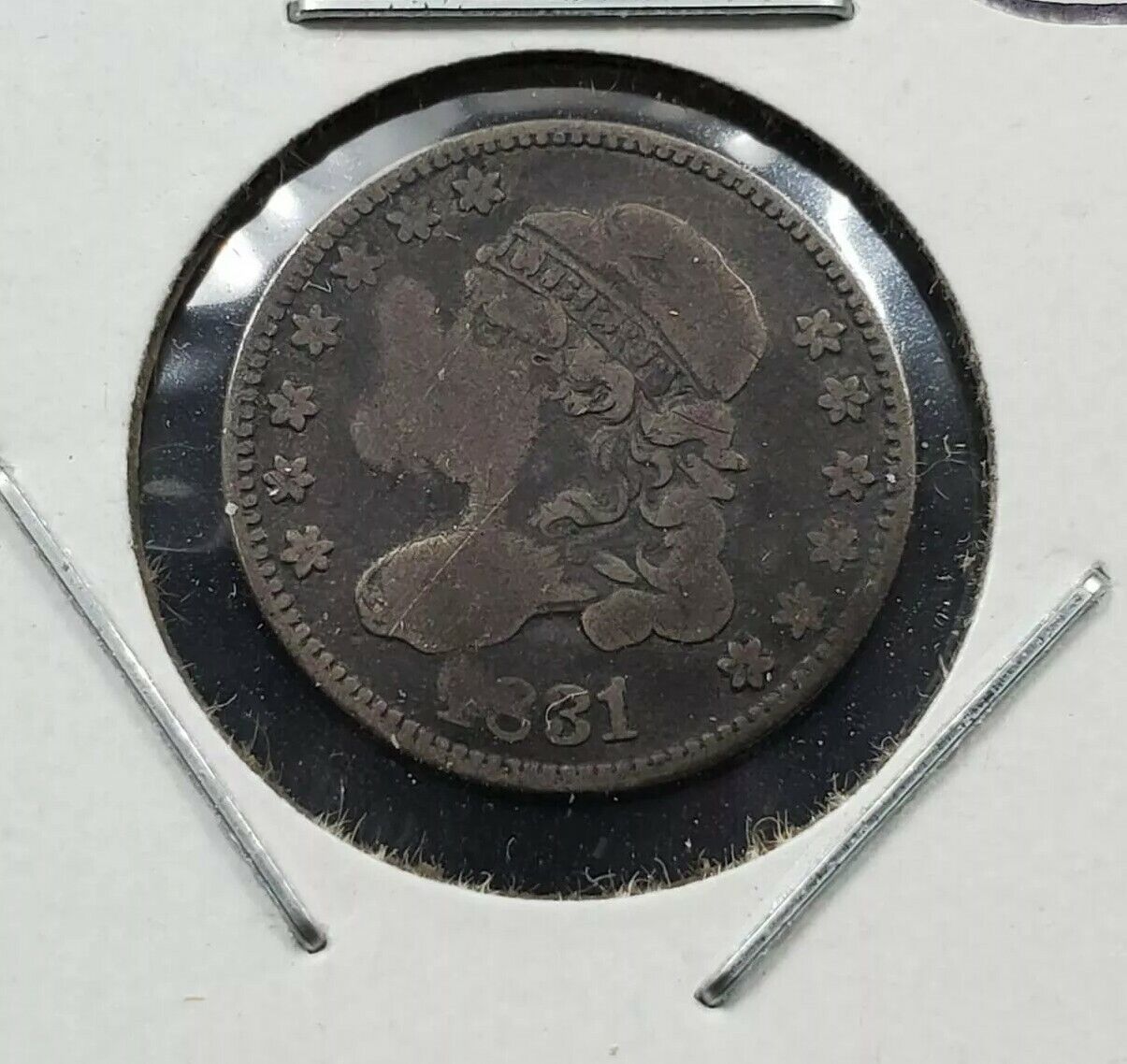 1831 Capped Bust Head Half Dime Coin VF Very Fine REV scratch