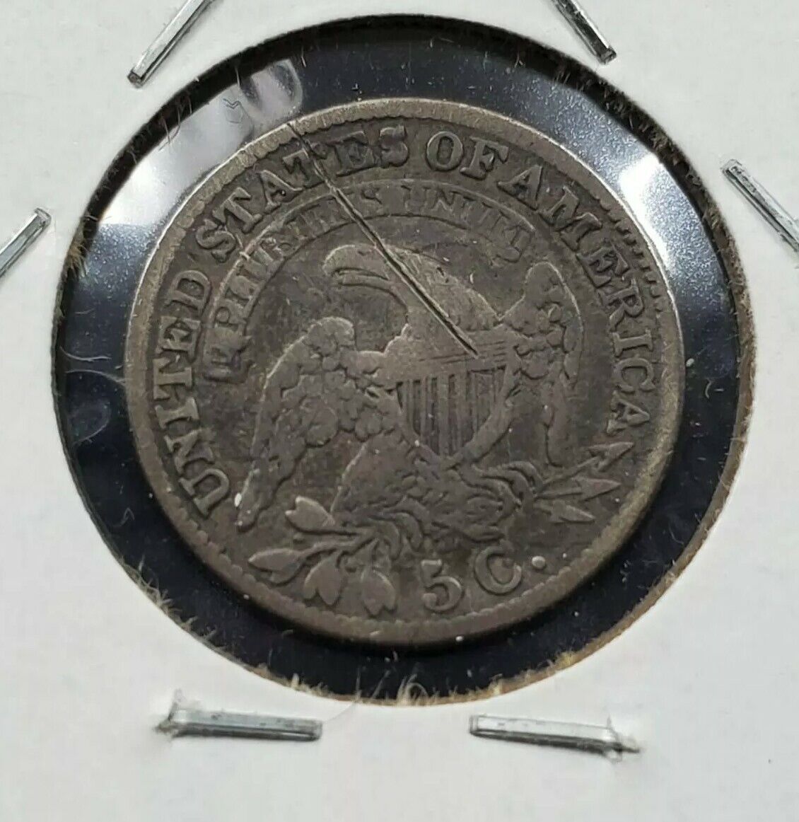 1831 Capped Bust Head Half Dime Coin VF Very Fine REV scratch