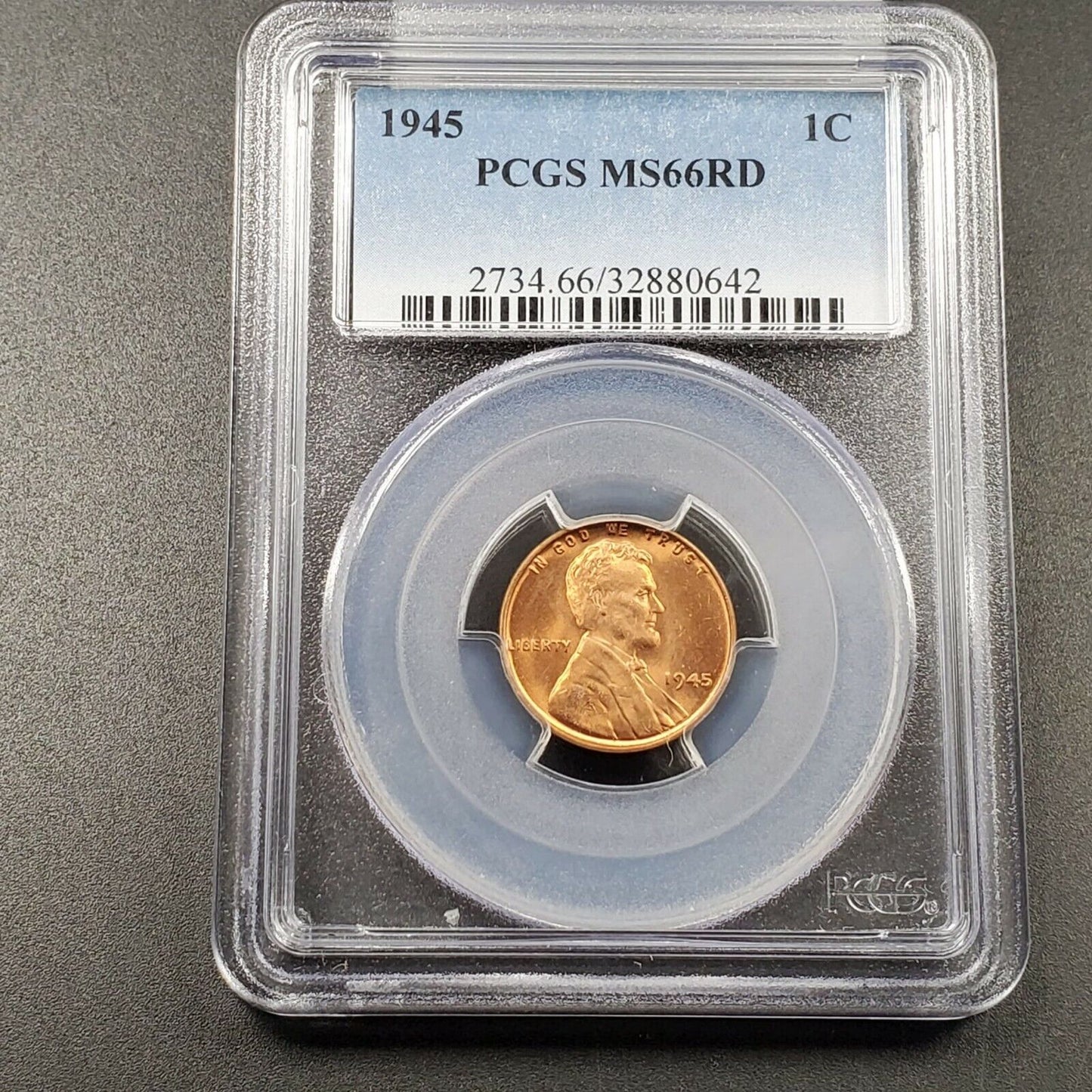 1945 P Lincoln Wheat Cent Penny Coin PCGS MS66 RD RED Combo Ship Discounts