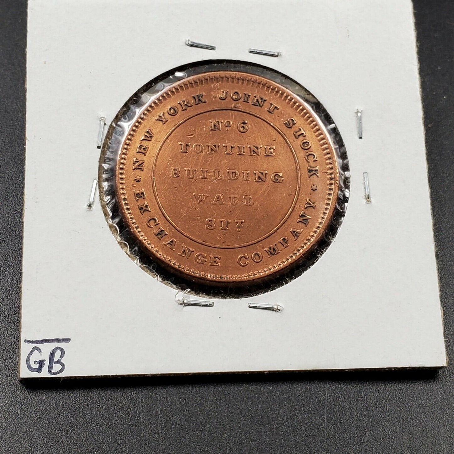 MISALIGNED 1837 Merchants Exchange Wall Street Copper Hard Times Token XF Detail