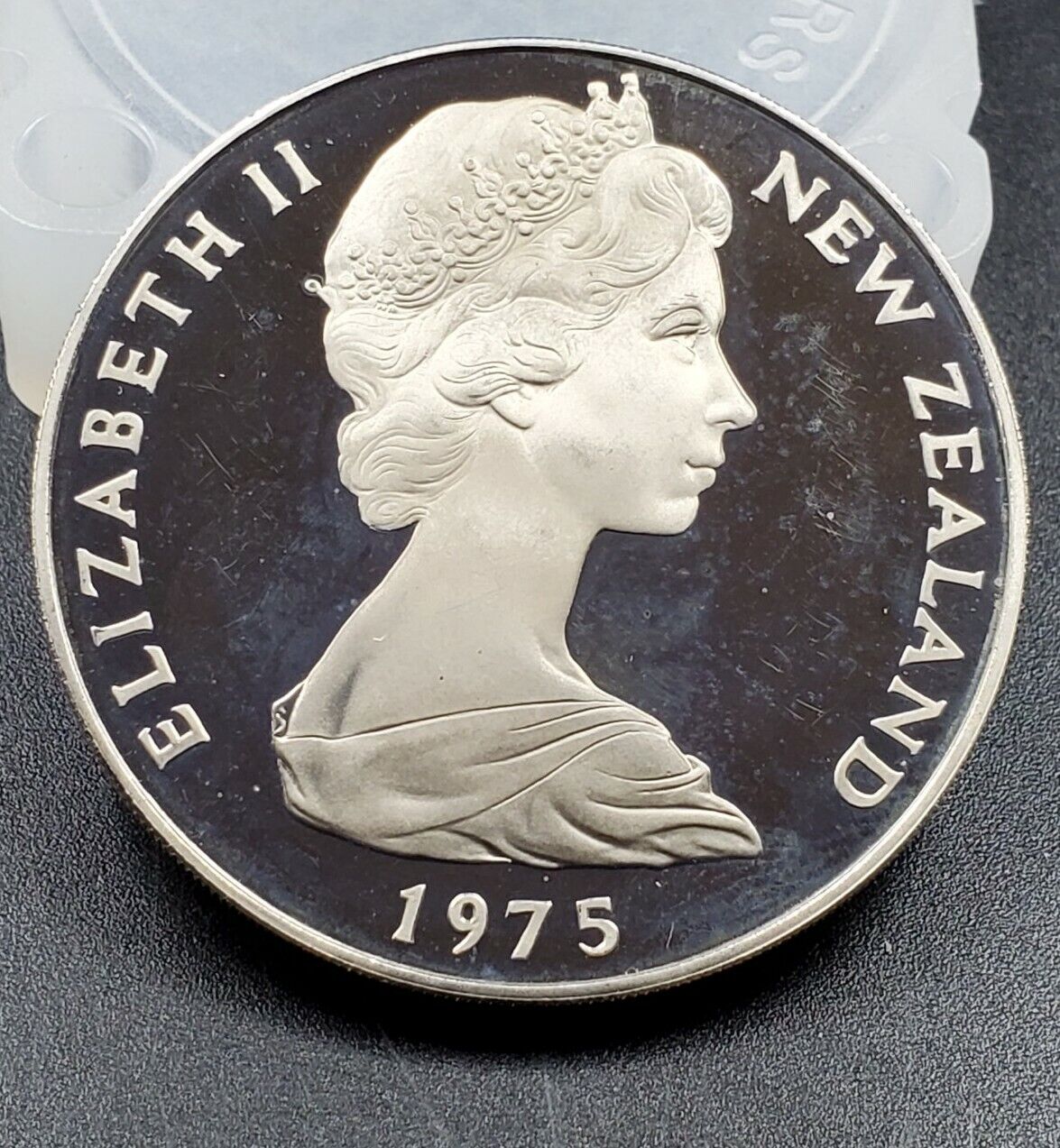 New Zealand $1 Dollar 1975 copper-nickel KM 38.1 PROOF LIKE GEM
