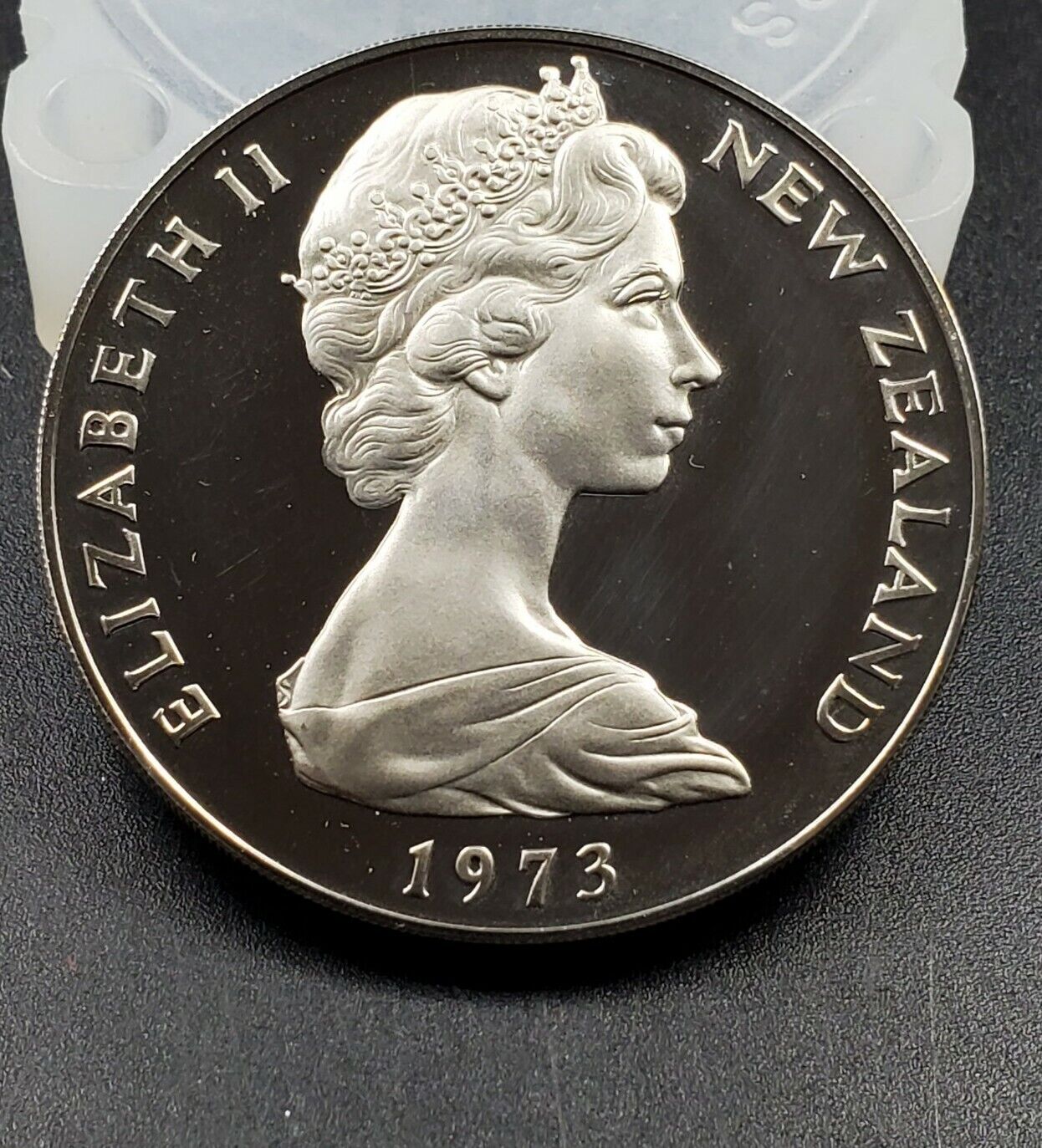 New Zealand $1 Dollar 1973 copper-nickel KM 38.1 PROOF LIKE GEM