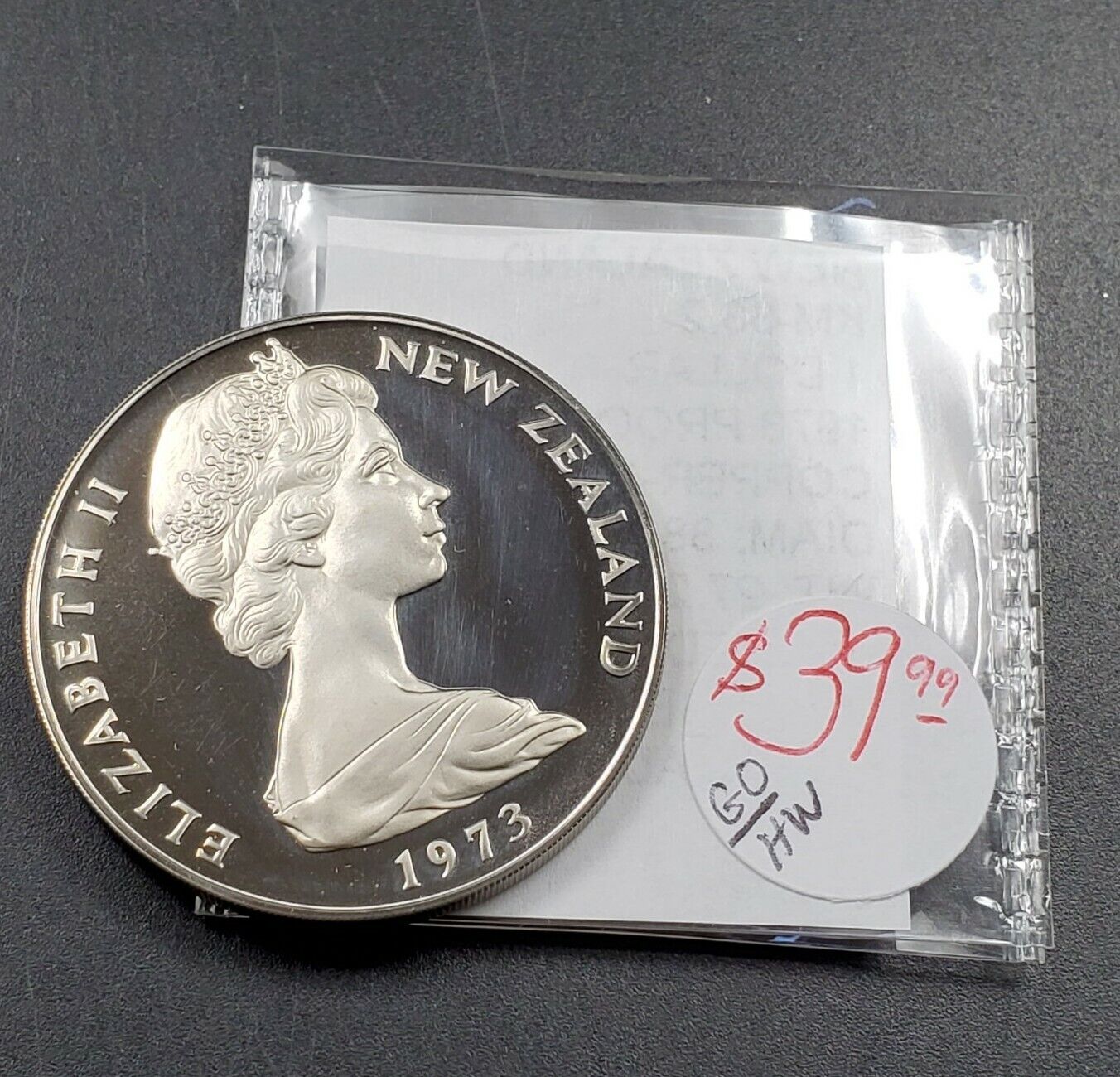 New Zealand $1 Dollar 1973 copper-nickel KM 38.1 PROOF LIKE GEM