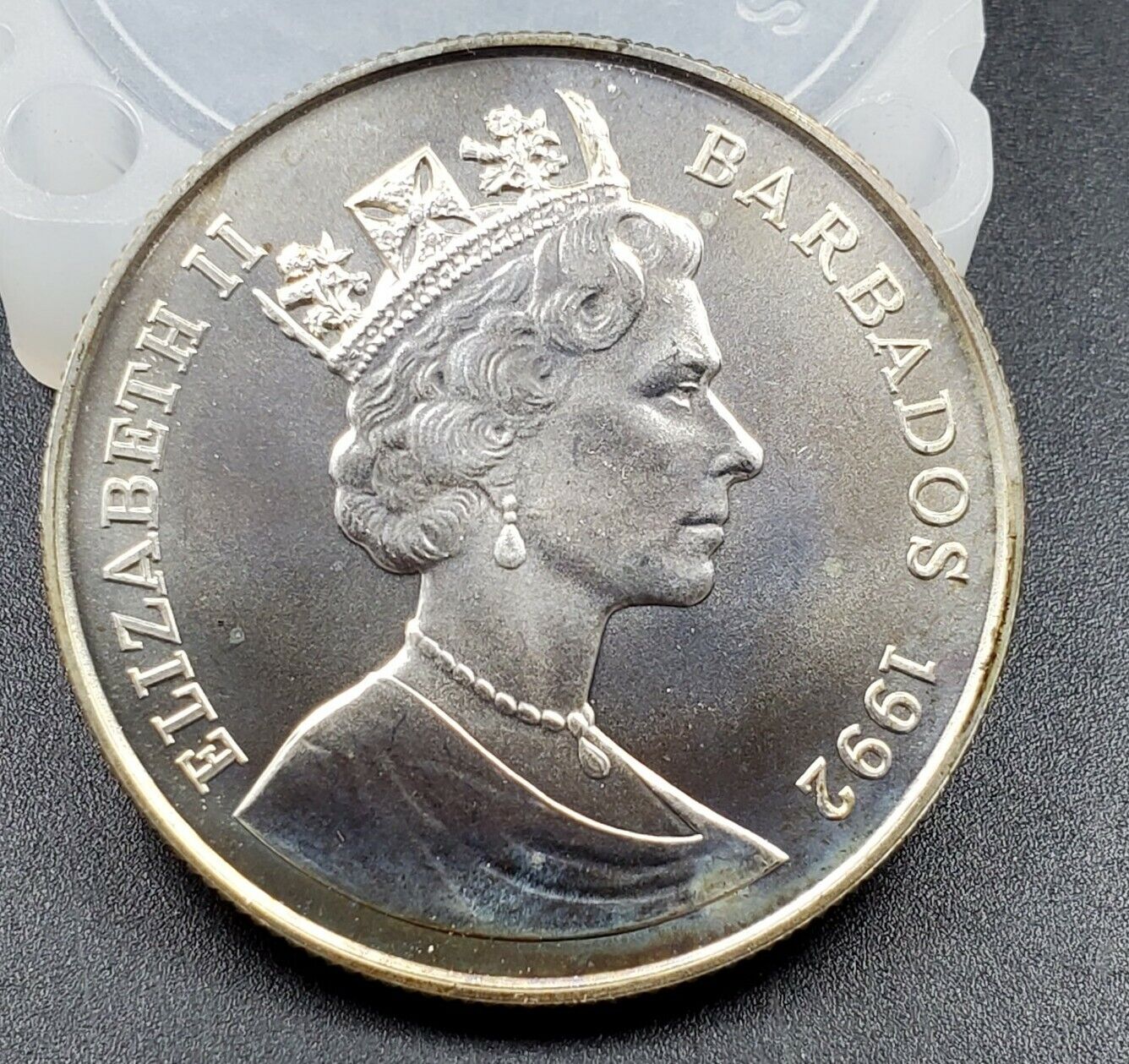 Barbados 1992 Columbus Native 10 Dollars Silver Coin MATTE FINISH MINTAGE 500
