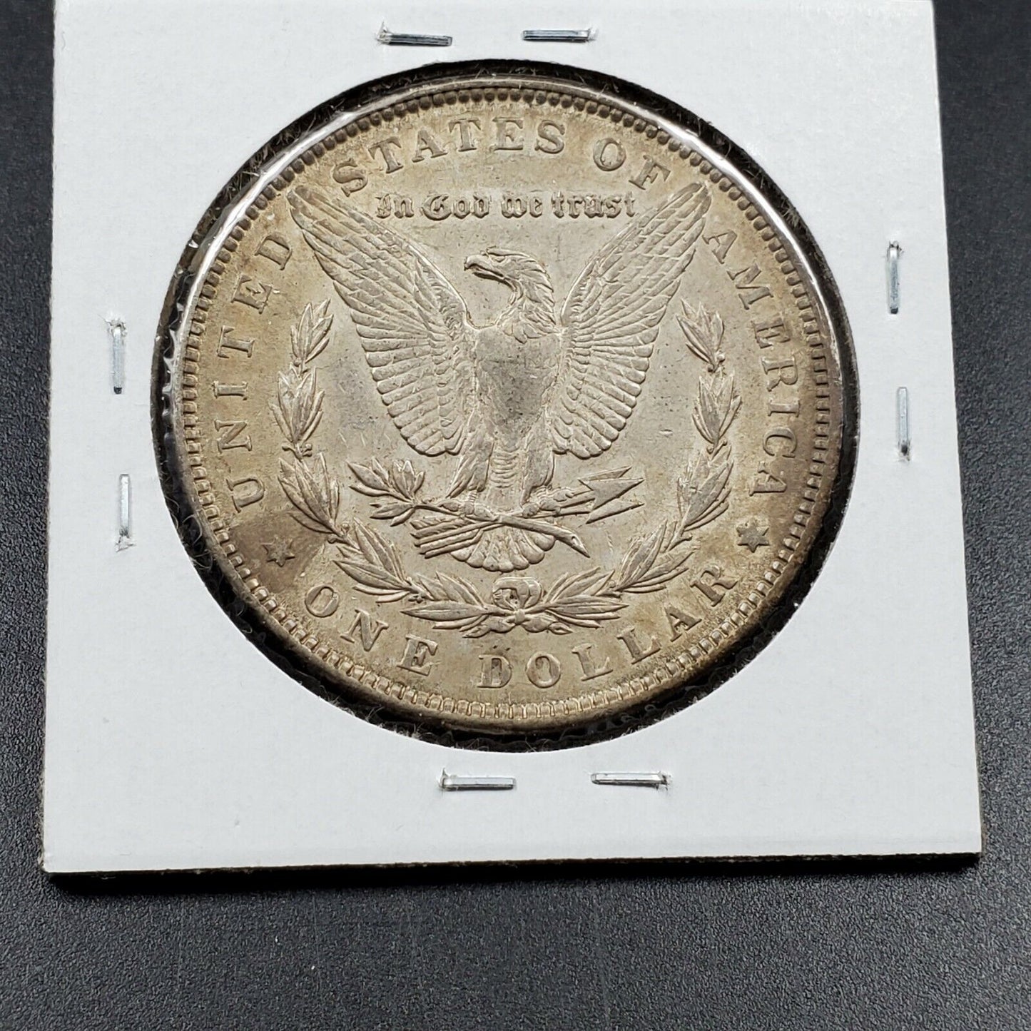 1890 P Morgan 90% Silver Eagle Dollar Coin Average AU About UNC Toned
