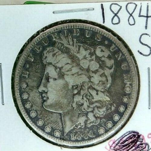 1884 s Morgan Silver Dollar Coin CHOICE VF Very Fine NEAT TONING TONER ORIGINAL