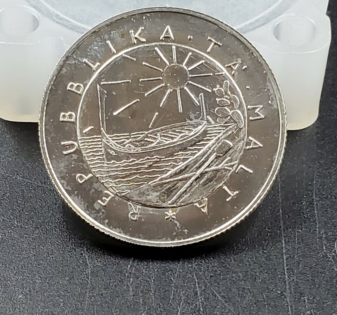 Malta Republic 1977 Silver Coin LM2 Luigi Preziosi Proof Like Gem 3.692k MINTAGE