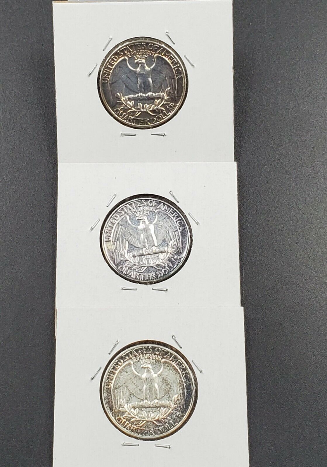Toner trio estate lot 3 Choice Proof Silver Quarters 1960 1961 1963 Washington