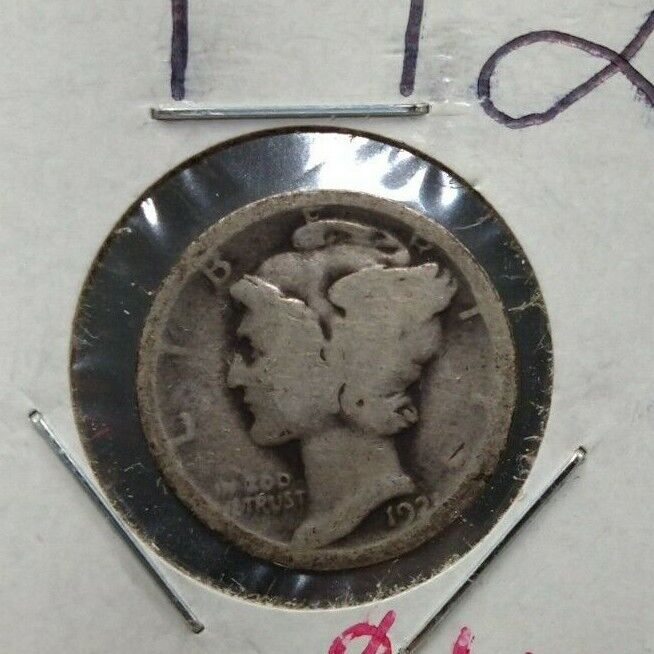 1921 P Mercury Silver Dime Coin Choice AG / Good Key FULL Date Philadelphia