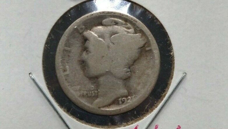 1921 P Mercury Silver Dime Coin AVG AG / Good Key FULL Date Philadelphia