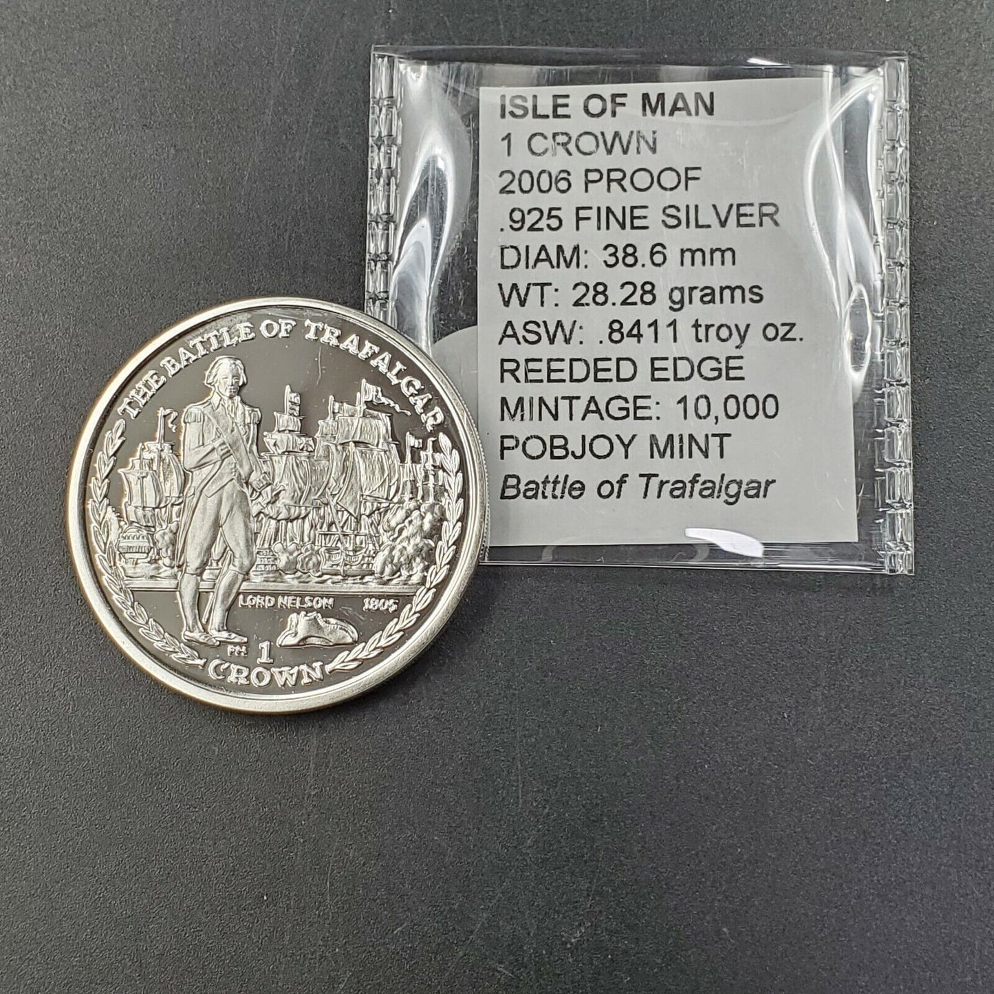 2006 Pobjoy Mint Isle of Man Battle of Trafalgar Gem Proof Silver Coin Napoleon