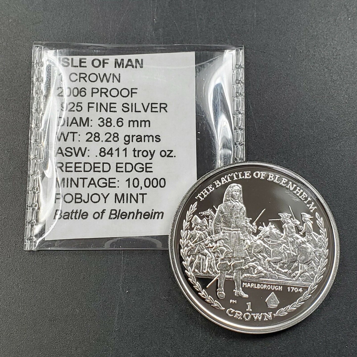 2006 Pobjoy Mint Isle of Man Silver Crown Gem Proof Battle of BLENHEIM Napoleon