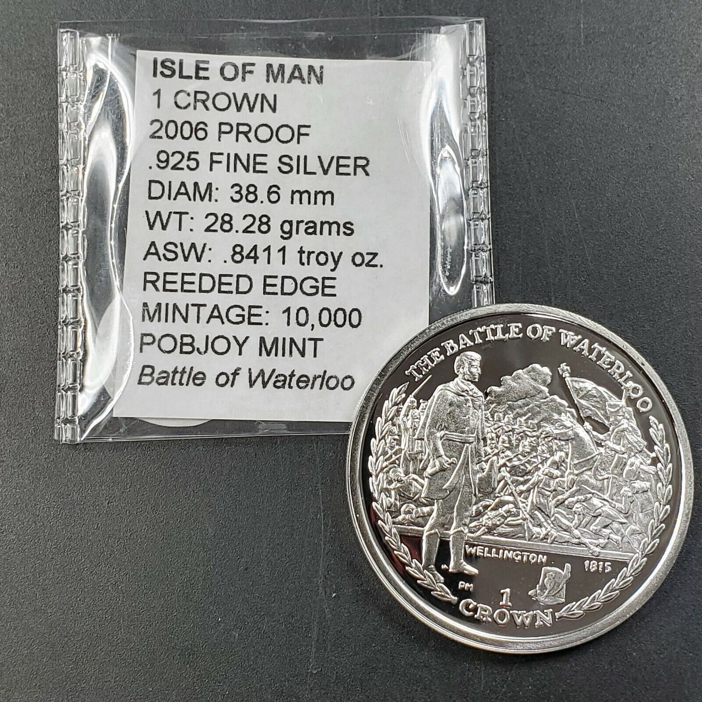 2006 Pobjoy Mint Isle of Man Silver Crown Gem Proof Battle of WATERLOO Napoleon
