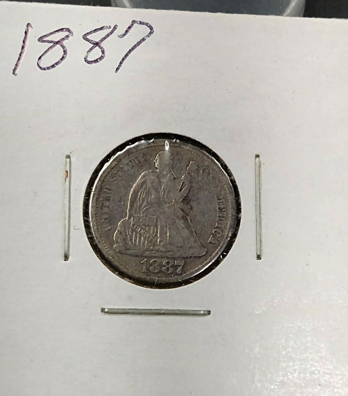 1887 P SEATED LIBERTY SILVER DIME COIN CHOICE Fine / VF Very Fine CIRCULATED