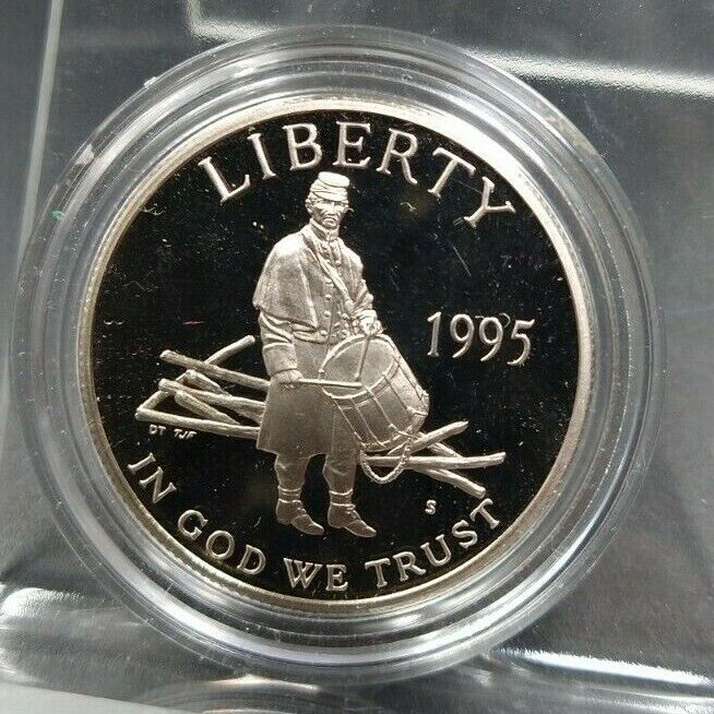 1995 US CIVIL WAR Commemorative PROOF CLAD Half Dollar Coin In Capsule DCAM