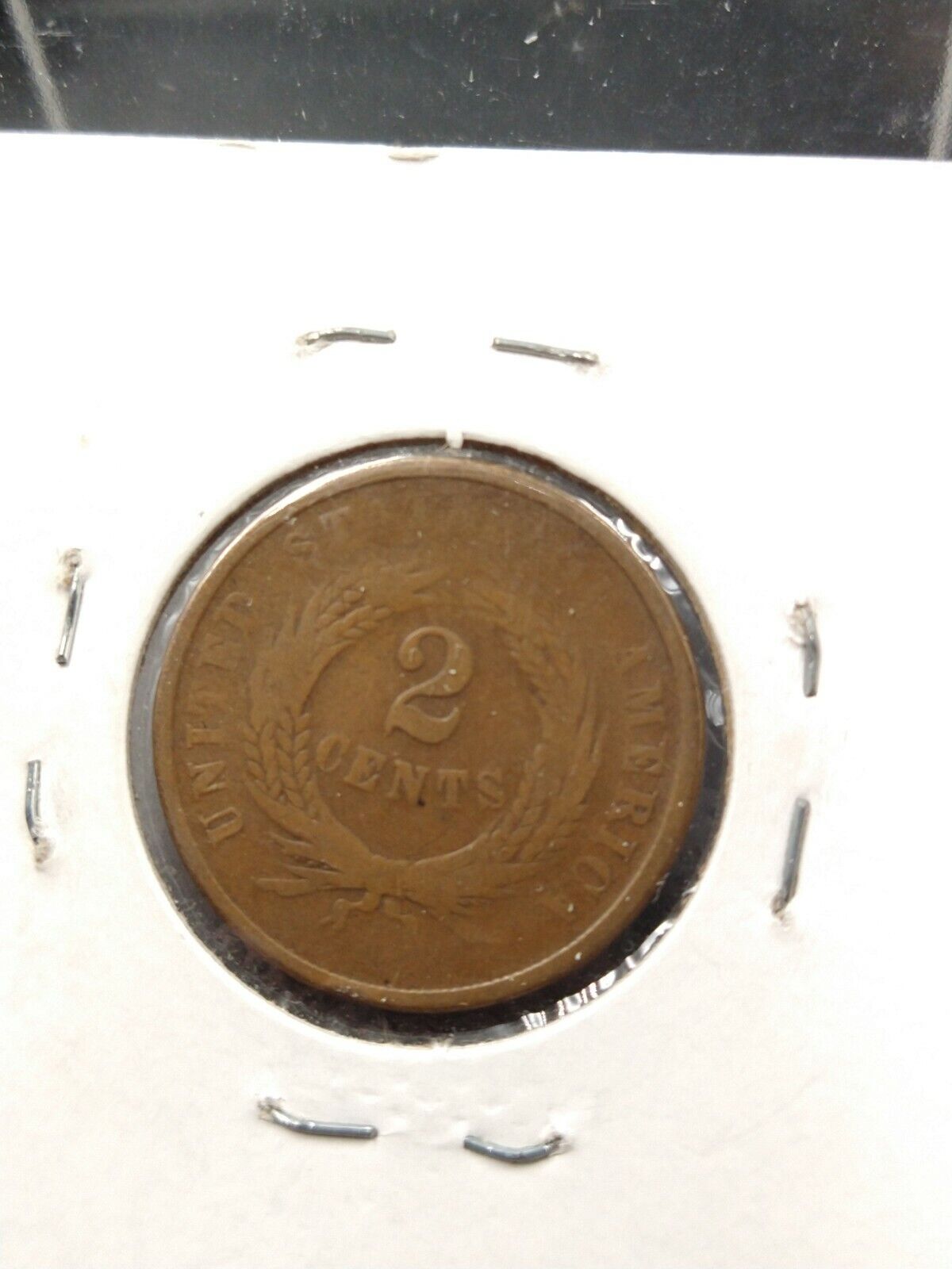 1864 2C Two Cent Copper Coin Piece Choice AG Circulated Condition