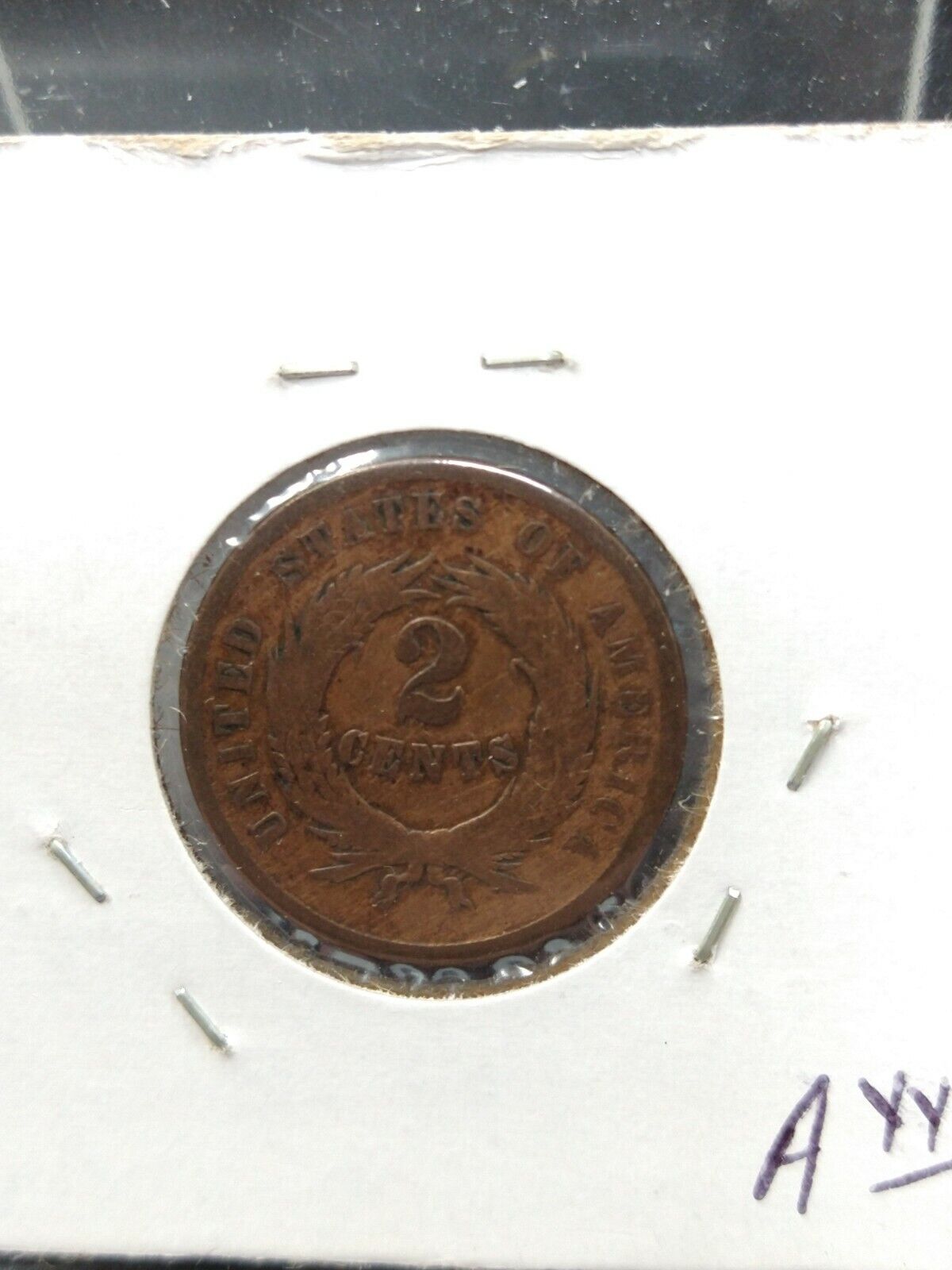 1864 2C Two Cent Copper Coin Piece Choice G Good Circulated