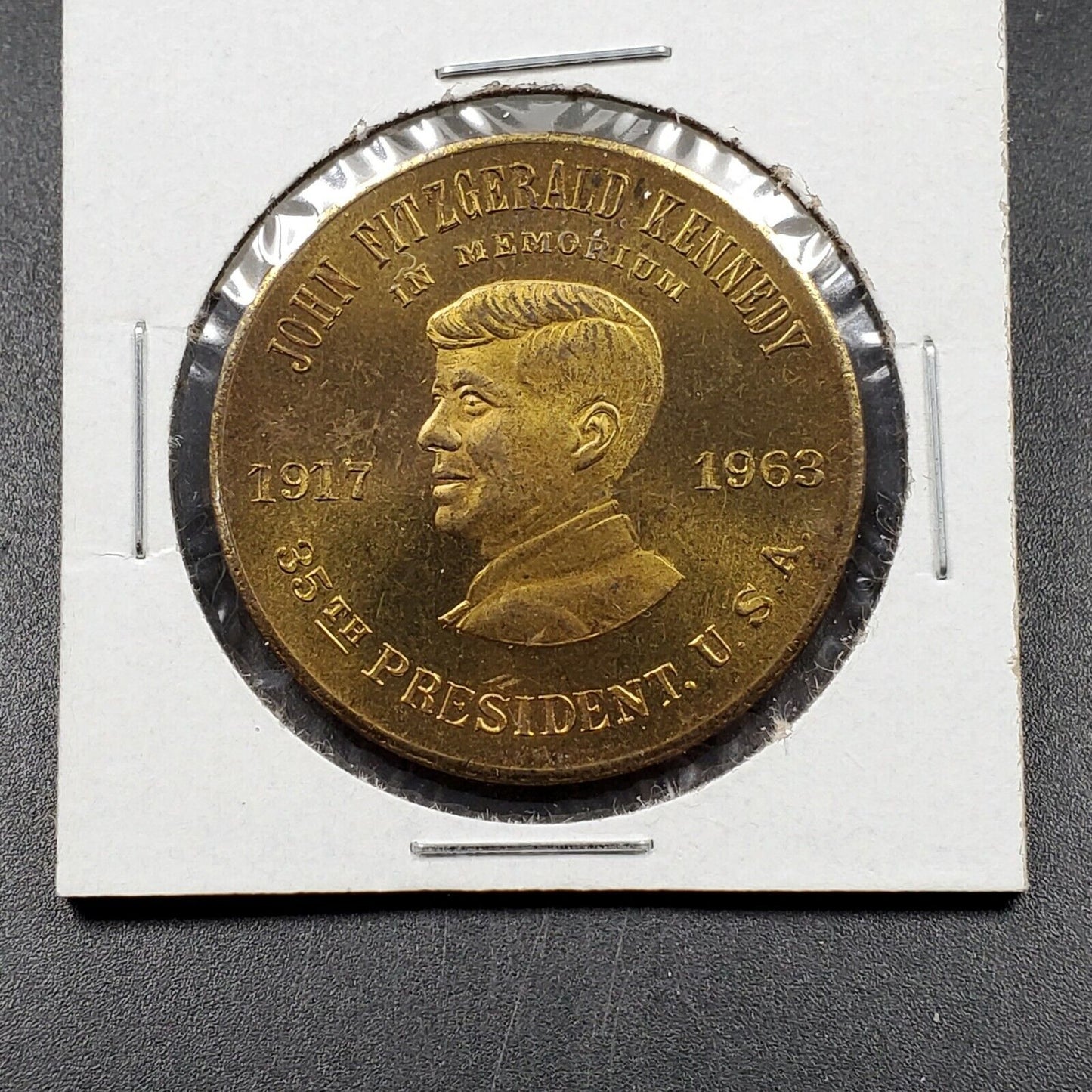 JOHN FITZGERALD KENNEDY IN MEMORIUM TOKEN 1917 1963 35th PRESIDENT USA