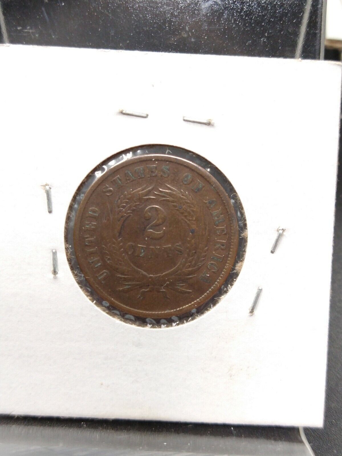 1864 2C Two Cent Copper Coin Piece LM Large Motto Variety VG / FINE Circulated 2