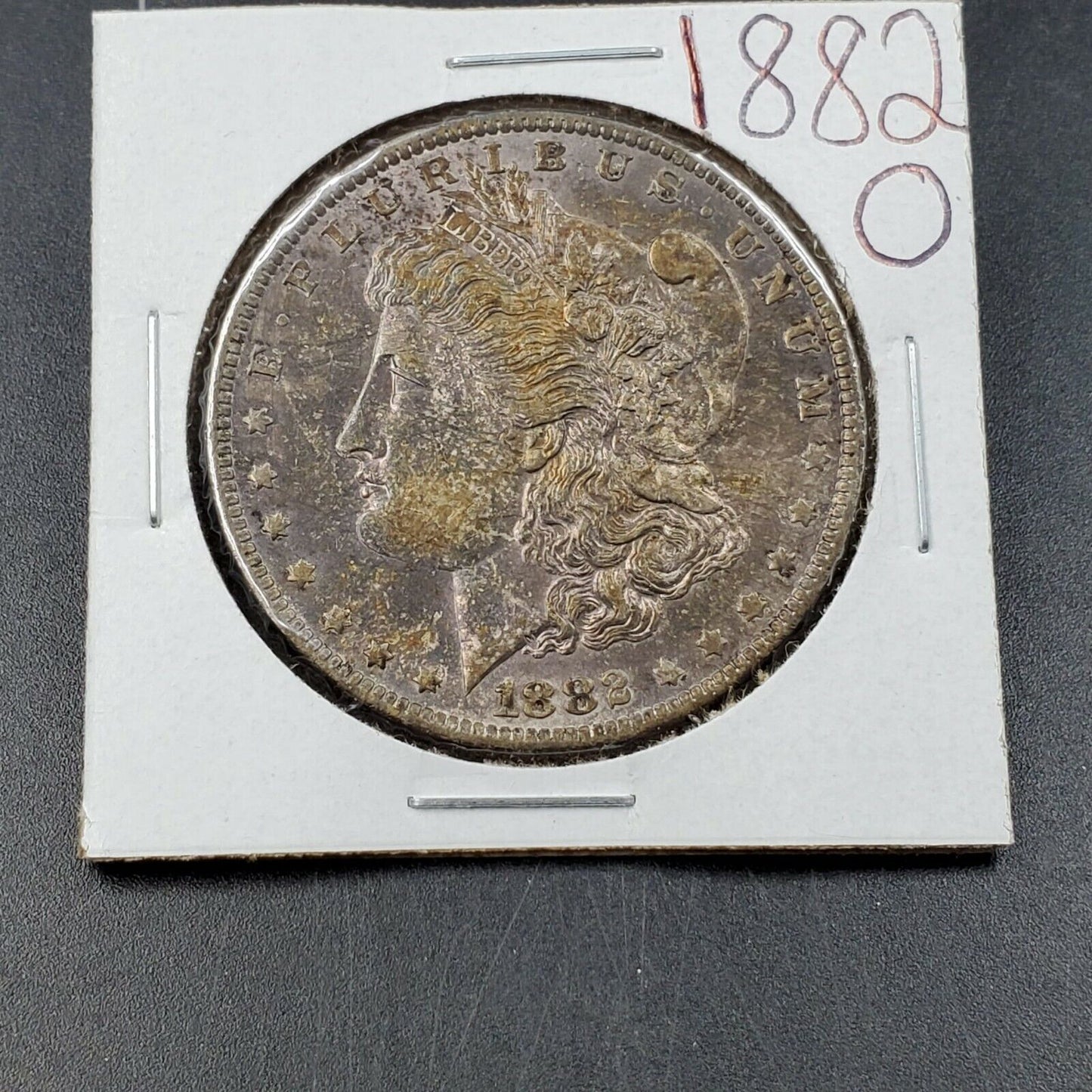 1882 o Morgan Silver Eagle Dollar Coin Uncirculated UNC NEAT TONING NEW ORLEANS